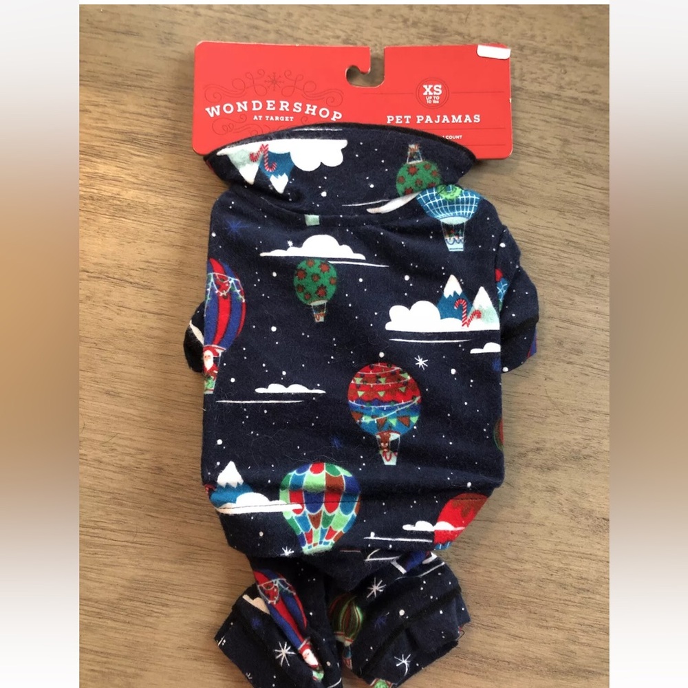 Wondershop One Piece Navy Easy Close Hot Air Balloons Pet Pajamas Size LG NWOT - Picture 9 of 12
